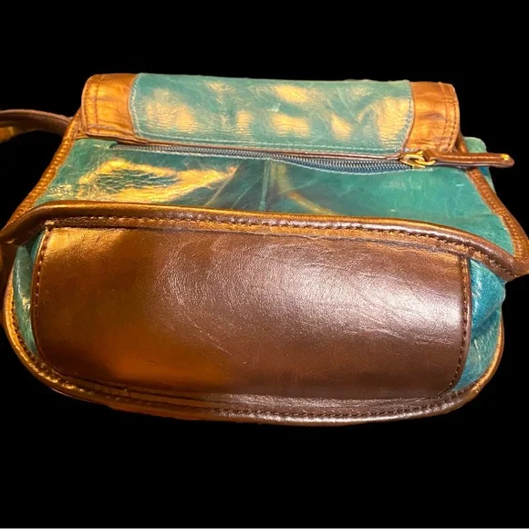 Tignanello Teal Leather Crossbody Bag - Picture 4 of 7